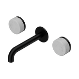 Nero Serenity Wall Basin Set 160Mm Spout Matte Black - Carrara Handle