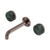 Nero Serenity Wall Basin Set 160Mm Spout Brushed Bronze - Verde Alpi Handle