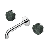 Nero Serenity Wall Basin Set 160Mm Spout Chrome - Verde Alpi Handle