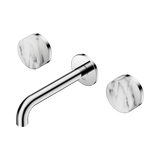 Nero Serenity Wall Basin Set 160Mm Spout Chrome - Arabescato Corchia Handle
