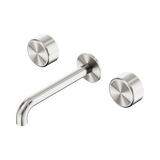 Nero Serenity Wall Basin Set 160Mm Spout Brushed Nickel - Metal Handle