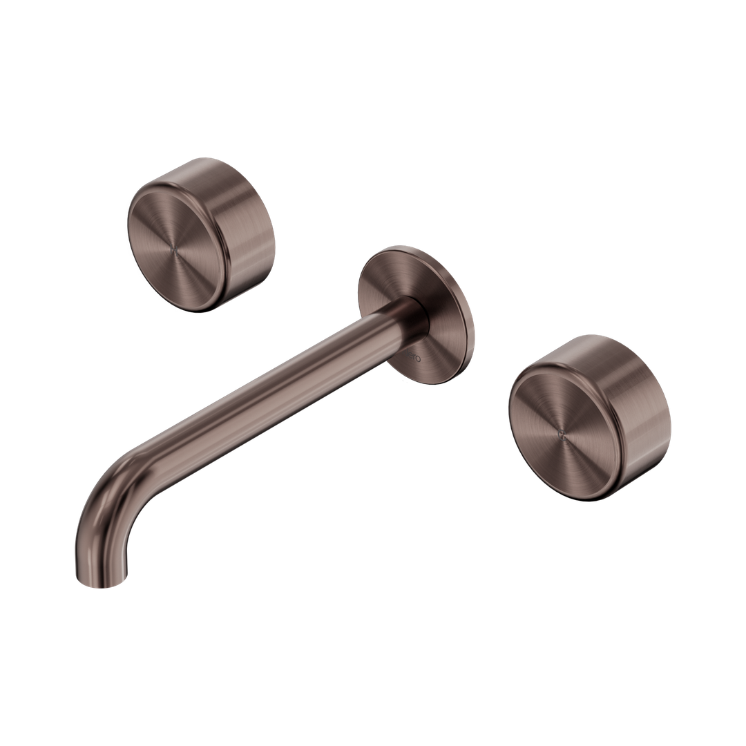 Nero Serenity Wall Basin Set 160Mm Spout Brushed Bronze - Metal Handle