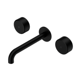 Nero Serenity Wall Basin Set 160Mm Spout Matte Black - Metal Handle