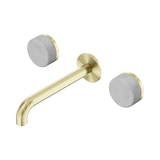 Nero Serenity Wall Basin Set 185Mm Spout Brushed Gold - Carrara Handle