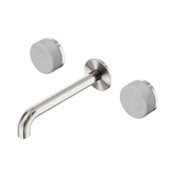 Nero Serenity Wall Basin Set 185Mm Spout Brushed Nickel - Carrara Handle