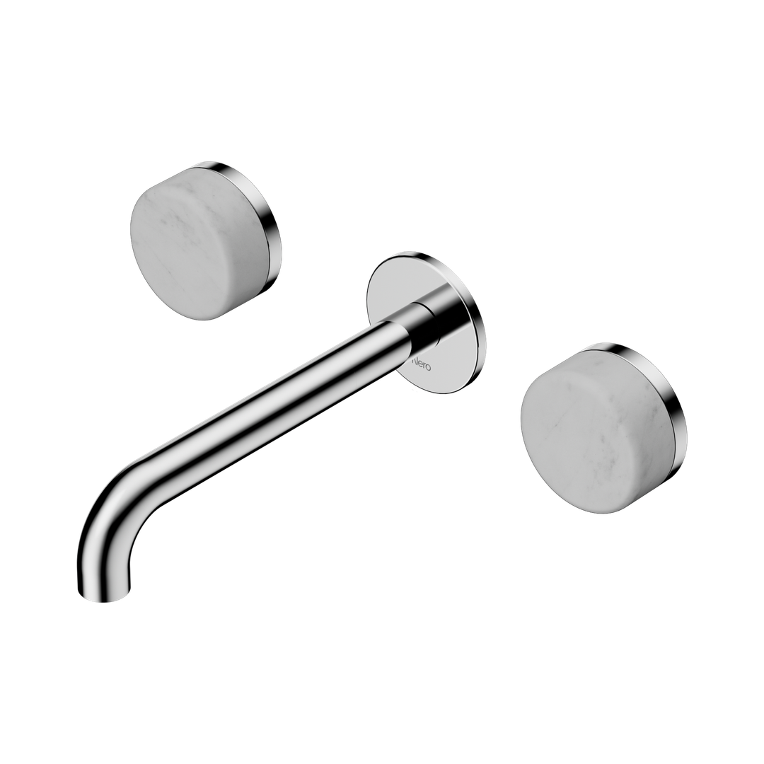 Nero Serenity Wall Basin Set 185Mm Spout Chrome - Carrara Handle