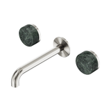 Nero Serenity Wall Basin Set 185Mm Spout Brushed Nickel - Verde Alpi Handle