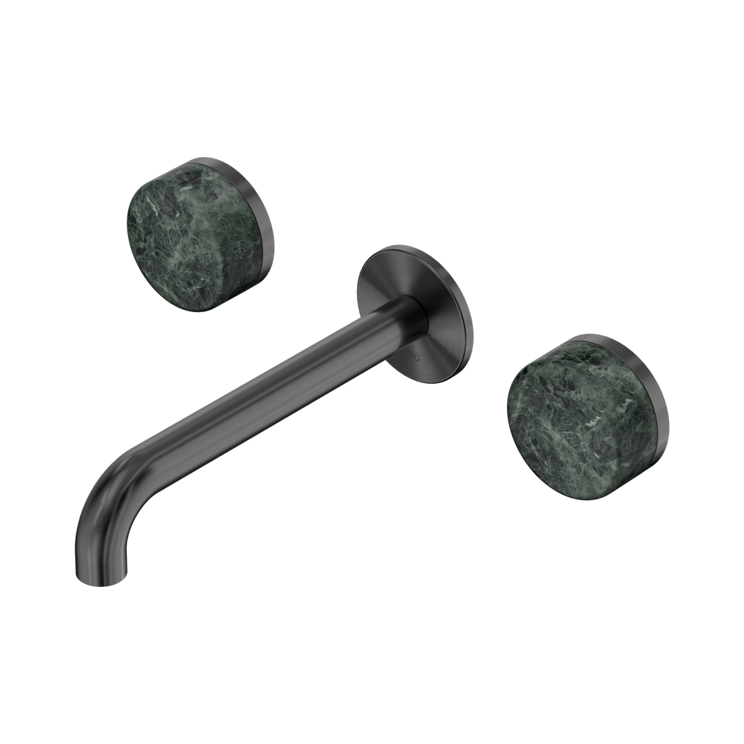 Nero Serenity Wall Basin Set 185Mm Spout Gunmetal - Verde Alpi Handle