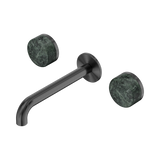 Nero Serenity Wall Basin Set 185Mm Spout Gunmetal - Verde Alpi Handle