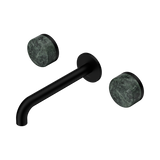 Nero Serenity Wall Basin Set 185Mm Spout Matte Black - Verde Alpi Handle