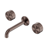 Nero Serenity Wall Basin Set 185Mm Spout Brushed Bronze - Metal Handle