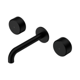 Nero Serenity Wall Basin Set 185Mm Spout Matte Black - Metal Handle