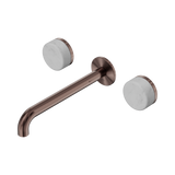 Nero Serenity Wall Basin Set 220Mm Spout Brushed Bronze - Carrara Handle