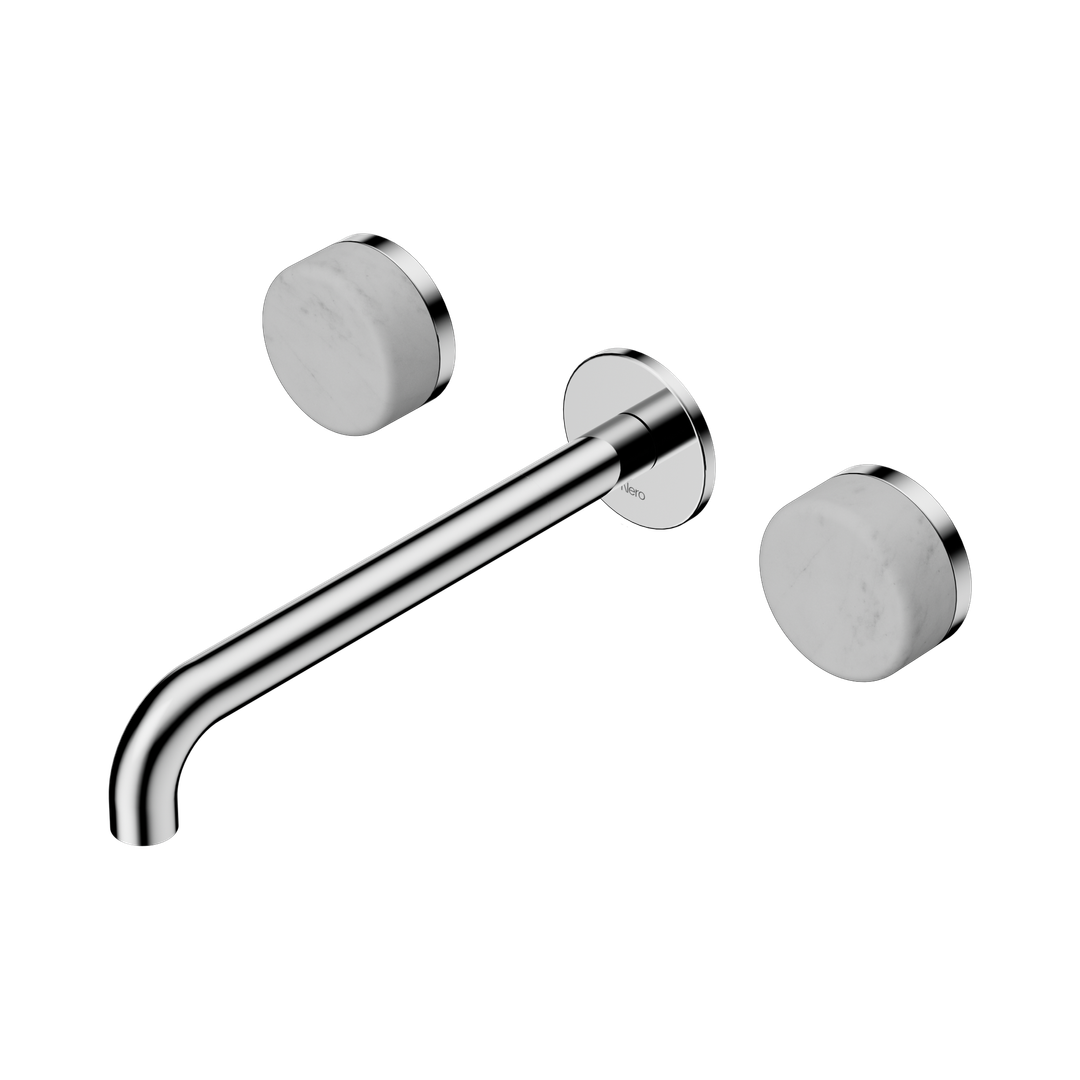 Nero Serenity Wall Basin Set 220Mm Spout Chrome - Carrara Handle