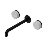 Nero Serenity Wall Basin Set 220Mm Spout Matte Black - Carrara Handle