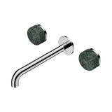 Nero Serenity Wall Basin Set 220Mm Spout Chrome - Verde Alpi Handle