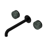 Nero Serenity Wall Basin Set 220Mm Spout Matte Black - Verde Alpi Handle