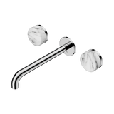 Nero Serenity Wall Basin Set 220Mm Spout Chrome - Arabescato Corchia Handle