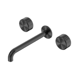 Nero Serenity Wall Basin Set 220Mm Spout Gunmetal - Metal Handle