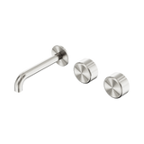 Nero Serenity Wall Basin Set 160Mm Offset Spout Brushed Nickel - Metal Handle