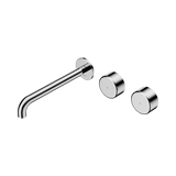 Nero Serenity Wall Basin Set 220Mm Offset Spout Chrome - Metal Handle
