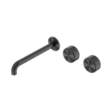 Nero Serenity Wall Basin Set 220Mm Offset Spout Gunmetal - Metal Handle
