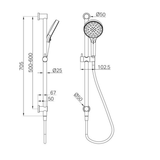 Nero Serenity Rail Shower - Brushed Bronze