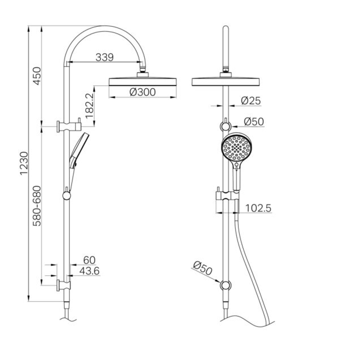 Nero Serenity Twin Shower - Brushed Bronze