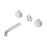 Nero Serenity Wall Basin Set 160Mm Spout Brushed Nickel - Carrara Handle Trim Kit Only