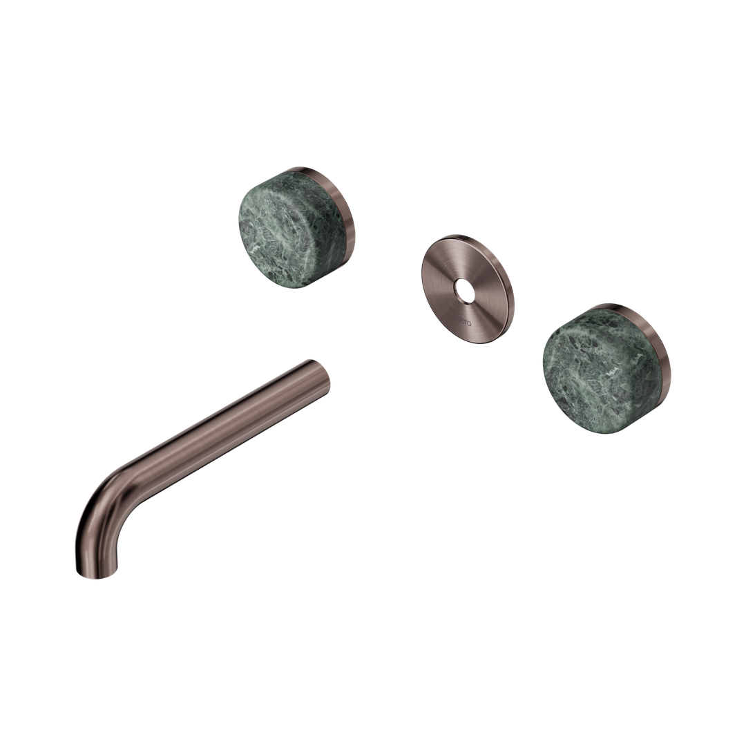 Nero Serenity Wall Basin Set 160Mm Spout Brushed Bronze - Verde Alpi Handle Trim Kit Only