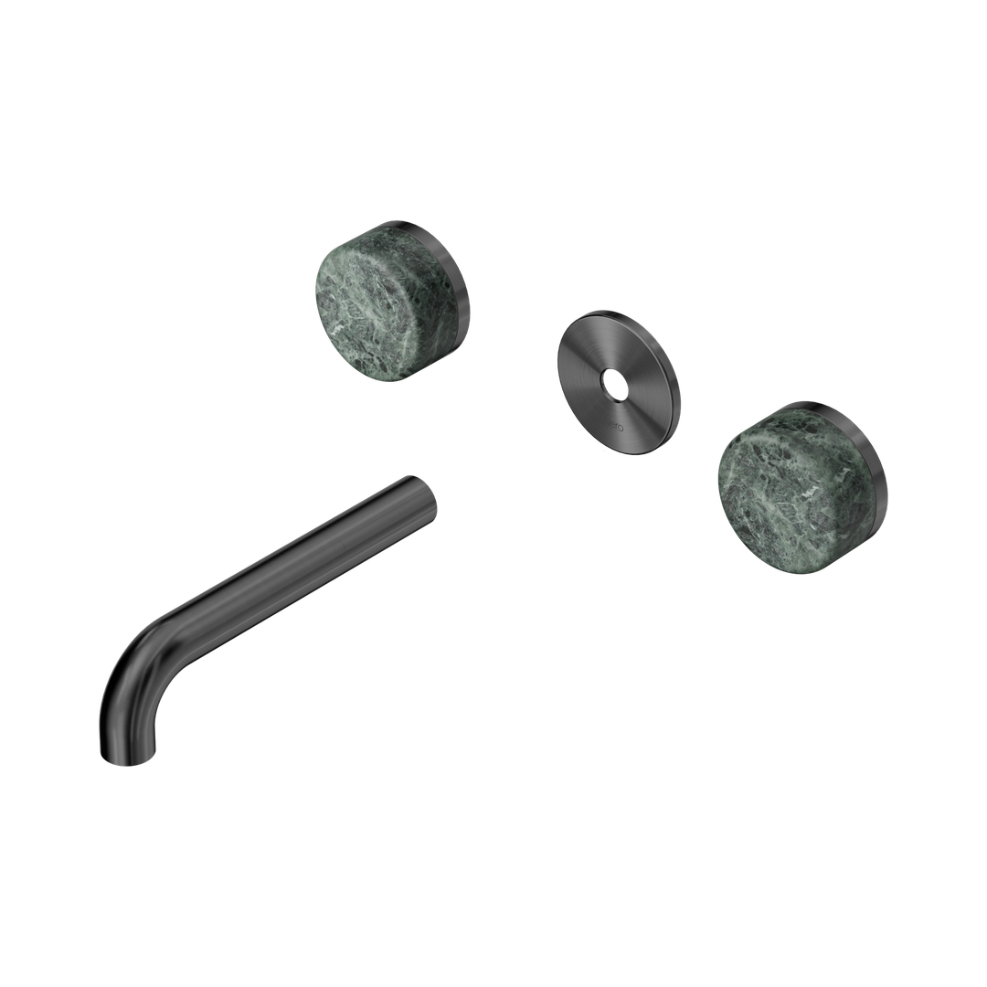Nero Serenity Wall Basin Set 160Mm Spout Gunmetal - Verde Alpi Handle Trim Kit Only