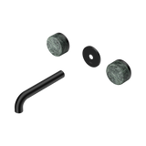 Nero Serenity Wall Basin Set 160Mm Spout Matte Black - Verde Alpi Handle Trim Kit Only