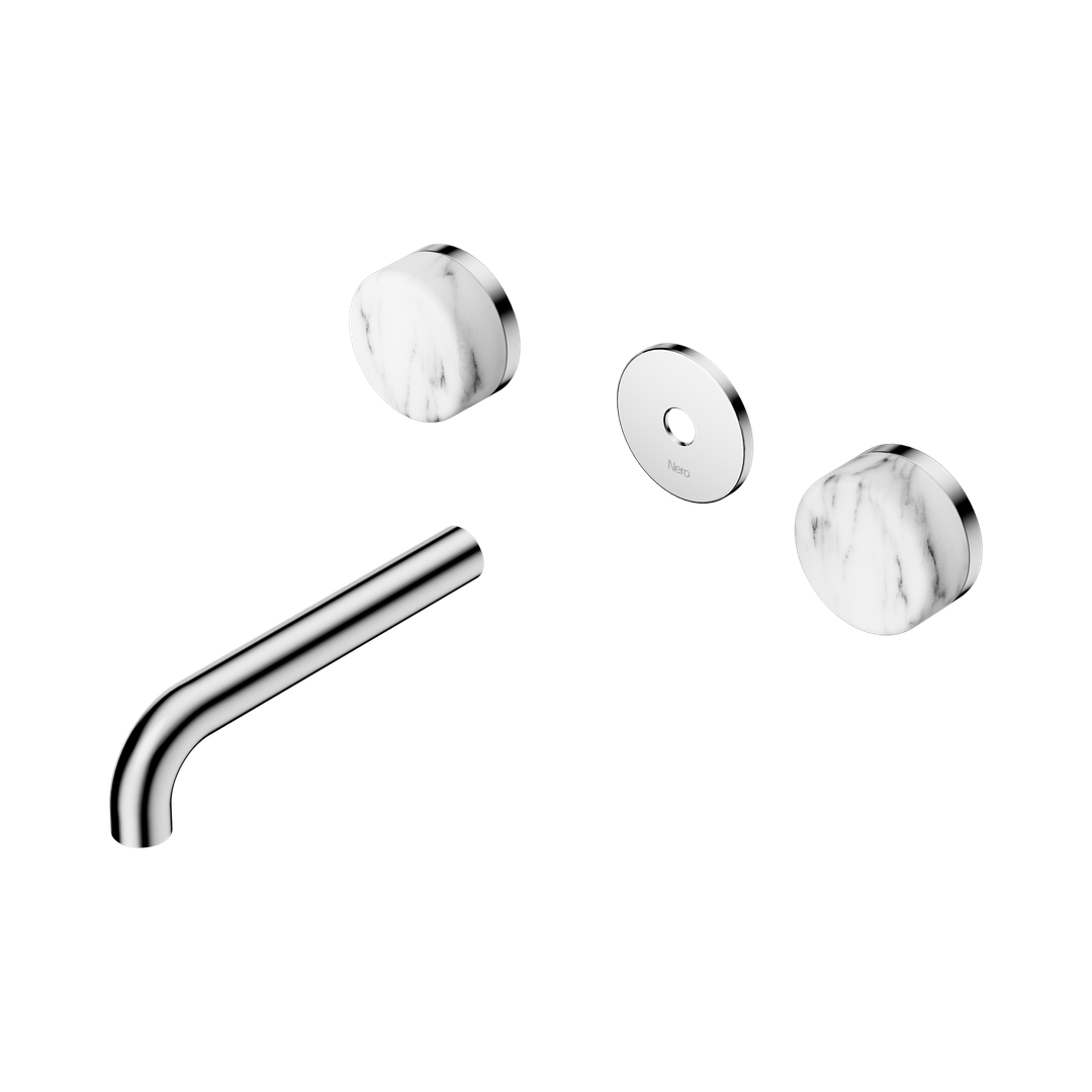 Nero Serenity Wall Basin Set 160Mm Spout Chrome - Arabescato Corchia Handle Trim Kit Only