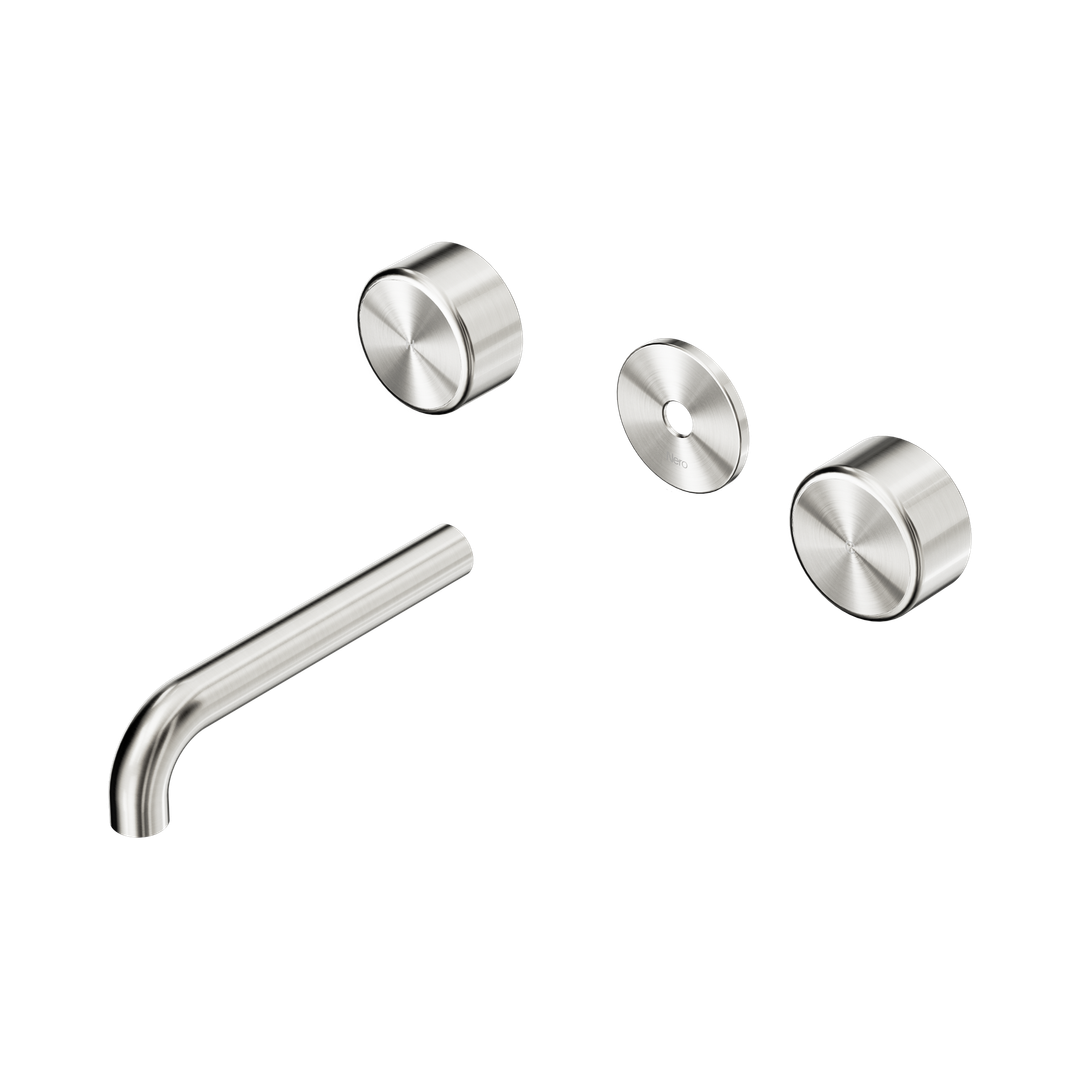 Nero Serenity Wall Basin Set 160Mm Spout Brushed Nickel - Metal Handle Trim Kit Only