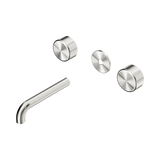 Nero Serenity Wall Basin Set 160Mm Spout Brushed Nickel - Metal Handle Trim Kit Only