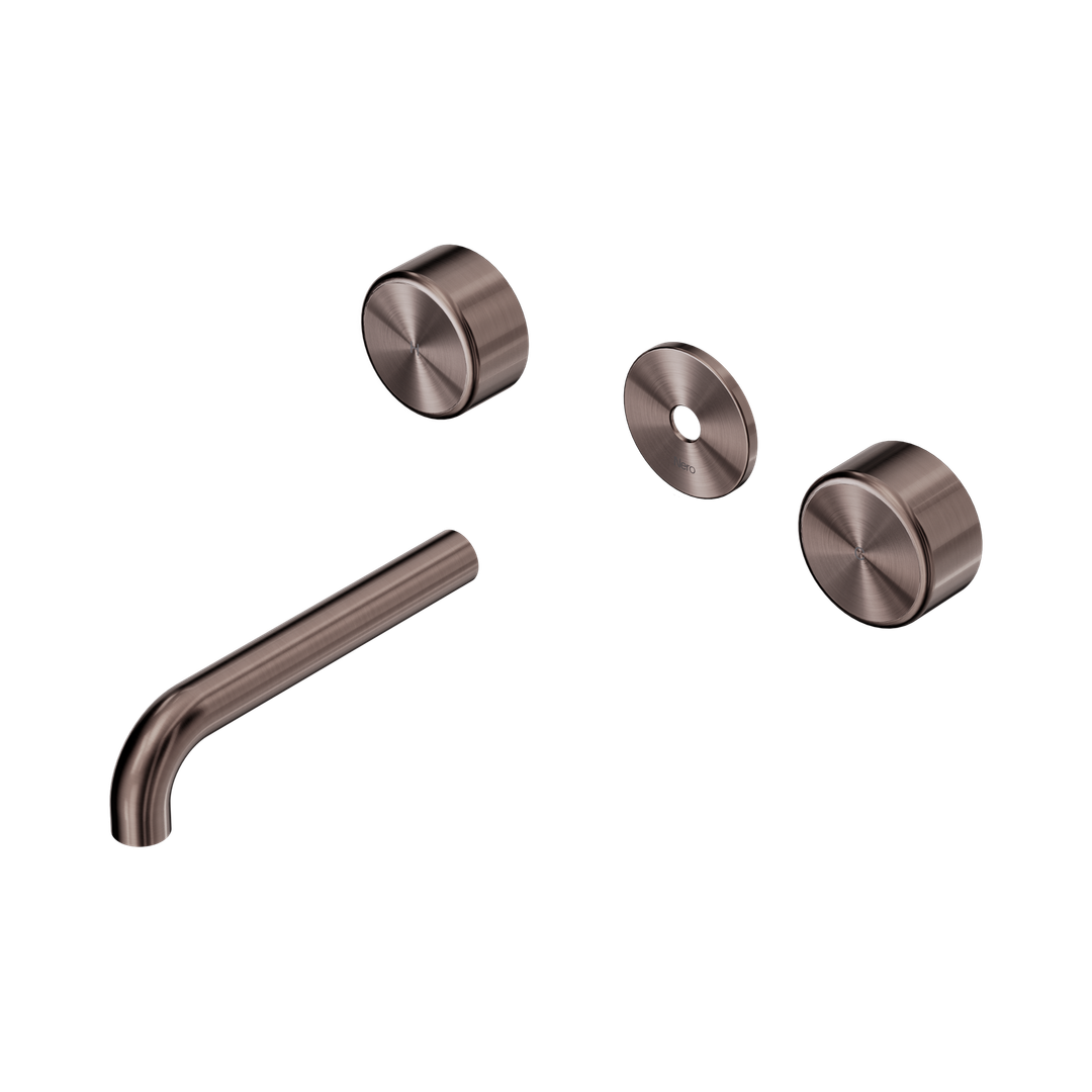Nero Serenity Wall Basin Set 160Mm Spout Brushed Bronze - Metal Handle Trim Kit Only
