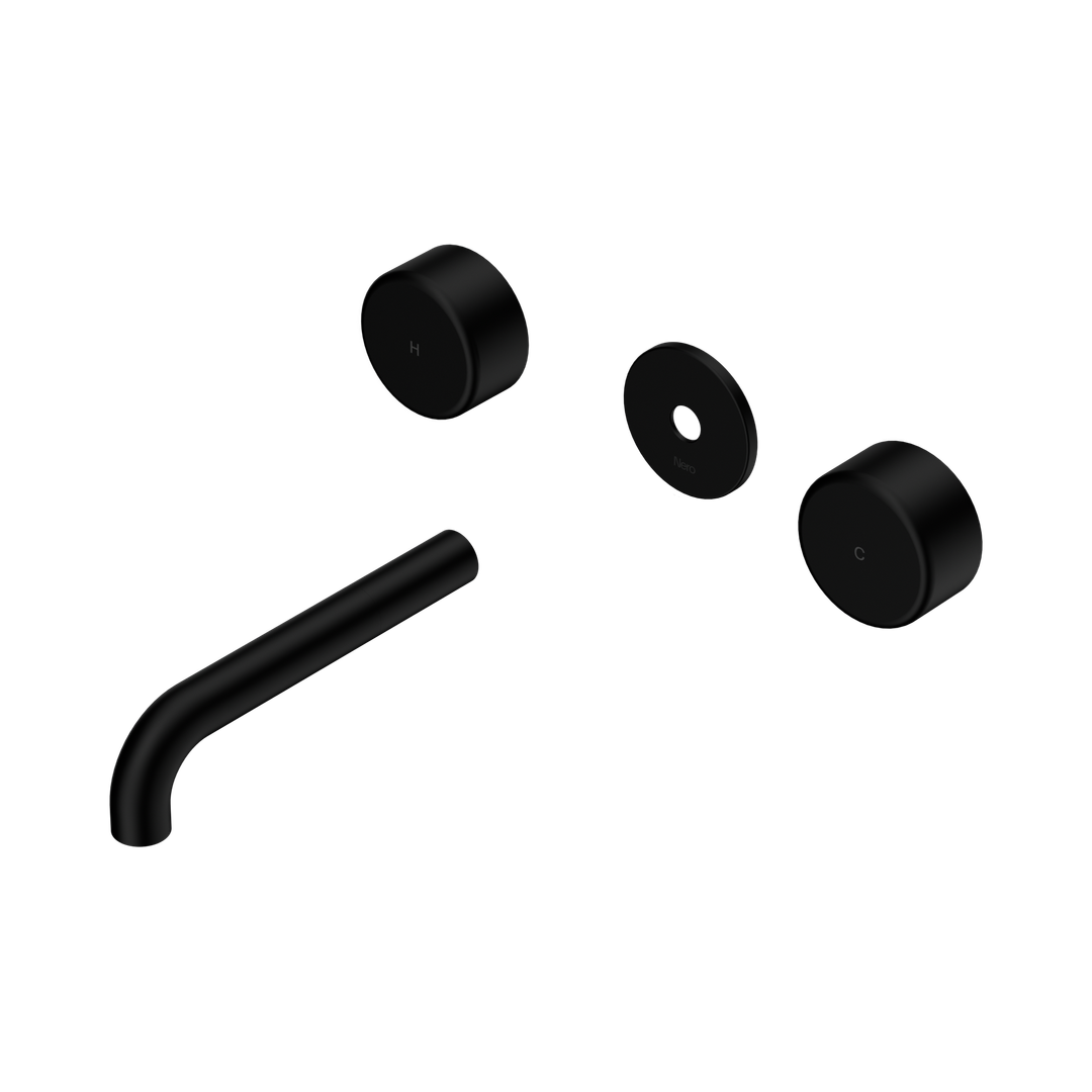 Nero Serenity Wall Basin Set 160Mm Spout Matte Black - Metal Handle Trim Kit Only