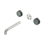 Nero Serenity Wall Basin Set 185Mm Spout Brushed Nickel - Verde Alpi Handle Trim Kit Only