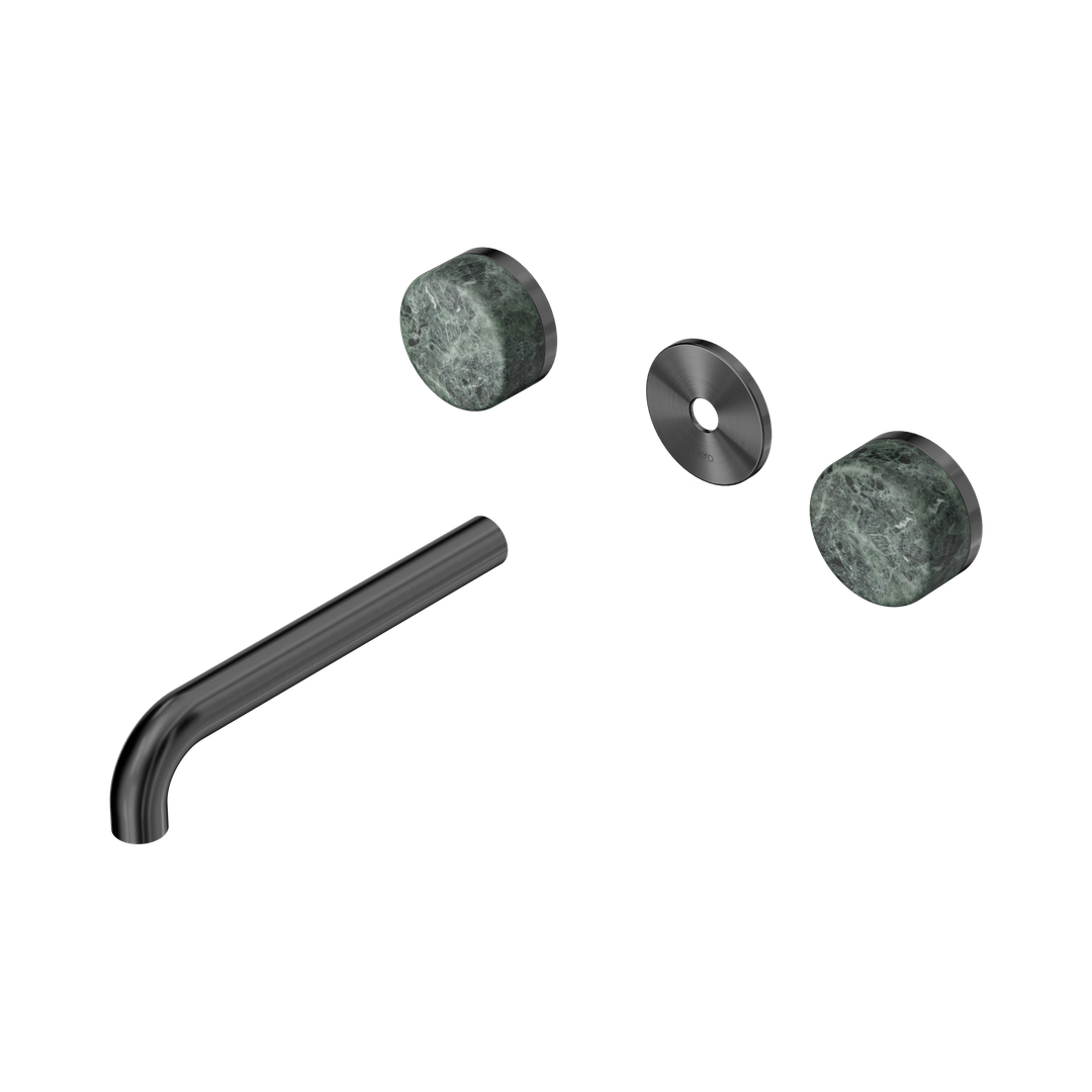 Nero Serenity Wall Basin Set 185Mm Spout Gunmetal - Verde Alpi Handle Trim Kit Only