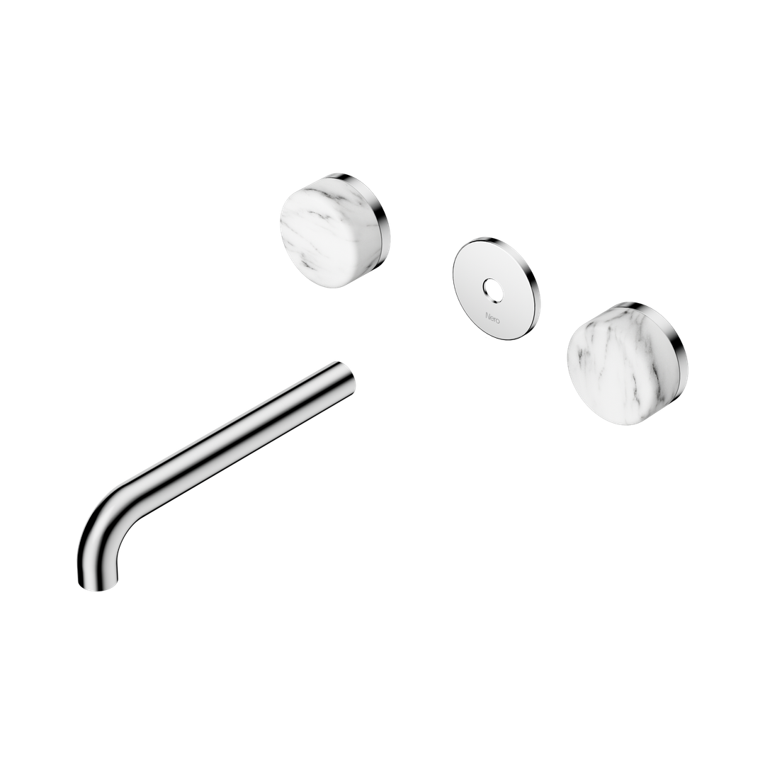 Nero Serenity Wall Basin Set 185Mm Spout Chrome - Arabescato Corchia Handle Trim Kit Only