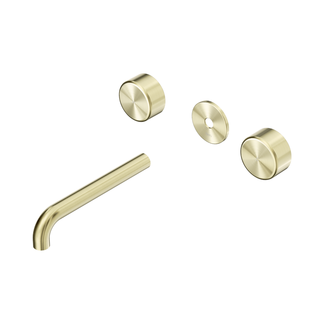 Nero Serenity Wall Basin Set 185Mm Spout Brushed Gold - Metal Handle Trim Kit Only