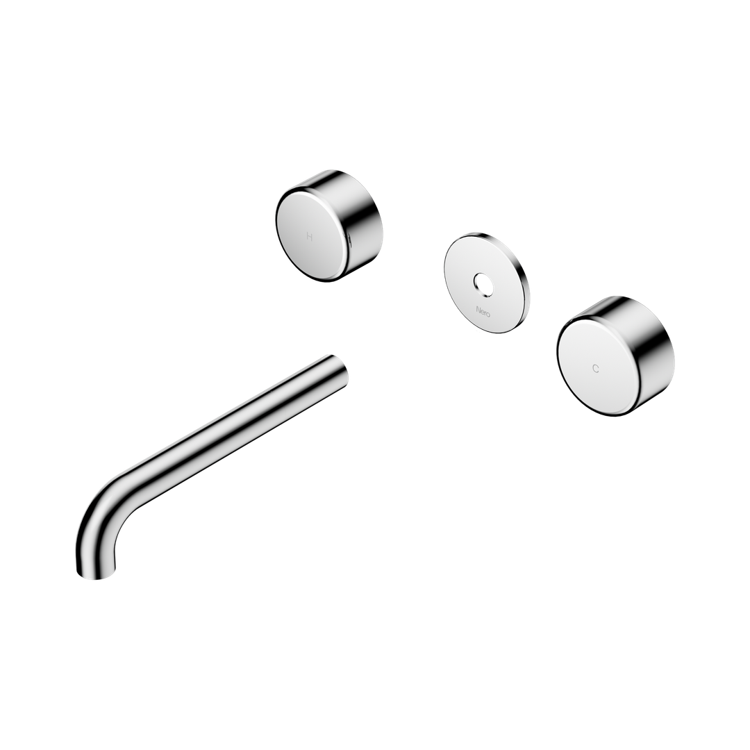 Nero Serenity Wall Basin Set 185Mm Spout Chrome - Metal Handle Trim Kit Only