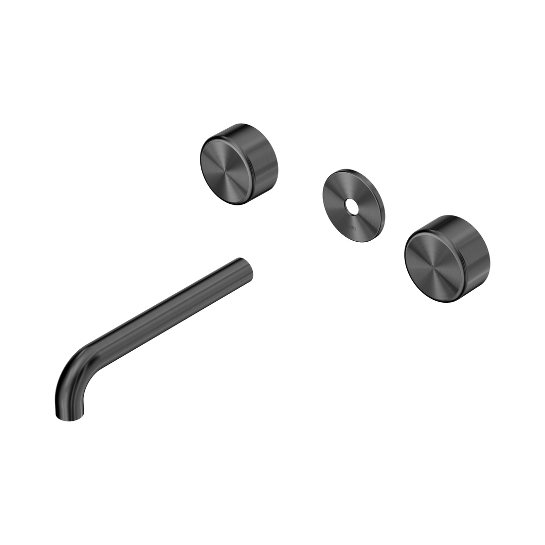 Nero Serenity Wall Basin Set 185Mm Spout Gunmetal - Metal Handle Trim Kit Only