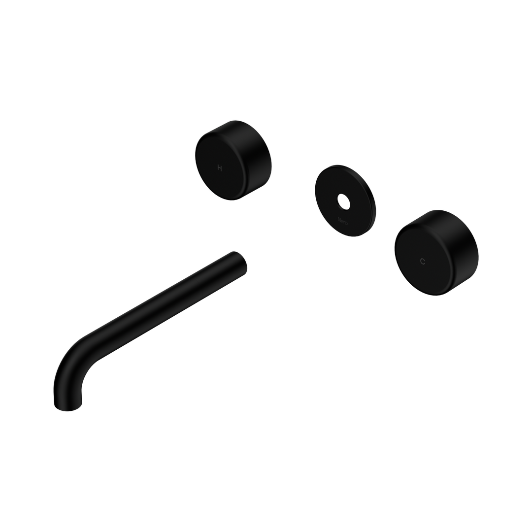 Nero Serenity Wall Basin Set 185Mm Spout Matte Black - Metal Handle Trim Kit Only