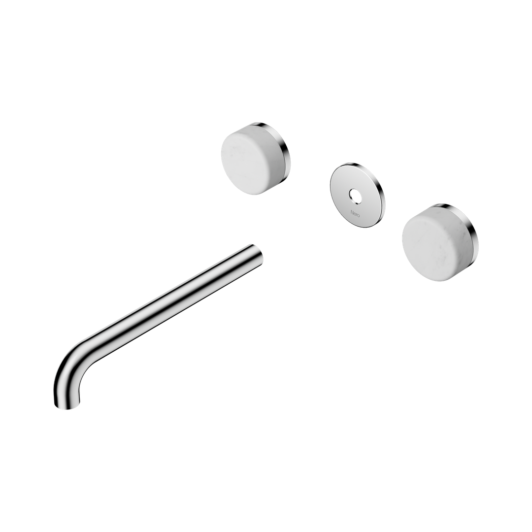 Nero Serenity Wall Basin Set 220Mm Spout Chrome - Carrara Handle Trim Kit Only