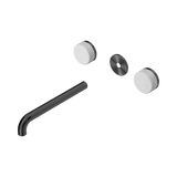 Nero Serenity Wall Basin Set 220Mm Spout Gunmetal - Carrara Handle Trim Kit Only