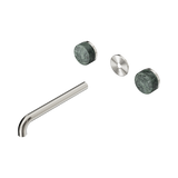 Nero Serenity Wall Basin Set 220Mm Spout Brushed Nickel - Verde Alpi Handle Trim Kit Only