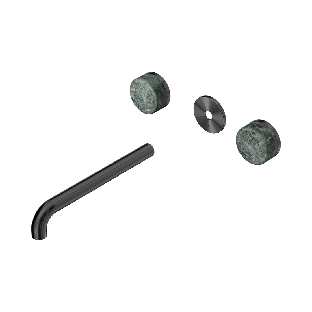 Nero Serenity Wall Basin Set 220Mm Spout Gunmetal - Verde Alpi Handle Trim Kit Only