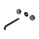 Nero Serenity Wall Basin Set 220Mm Spout Matte Black - Verde Alpi Handle Trim Kit Only