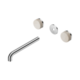 Nero Serenity Wall Basin Set 220Mm Spout Chrome - Rome Travertine Handle Trim Kit Only